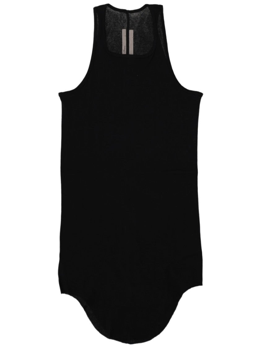 Rick Owens Basic Rib Ribbed Black Cotton Tank Top