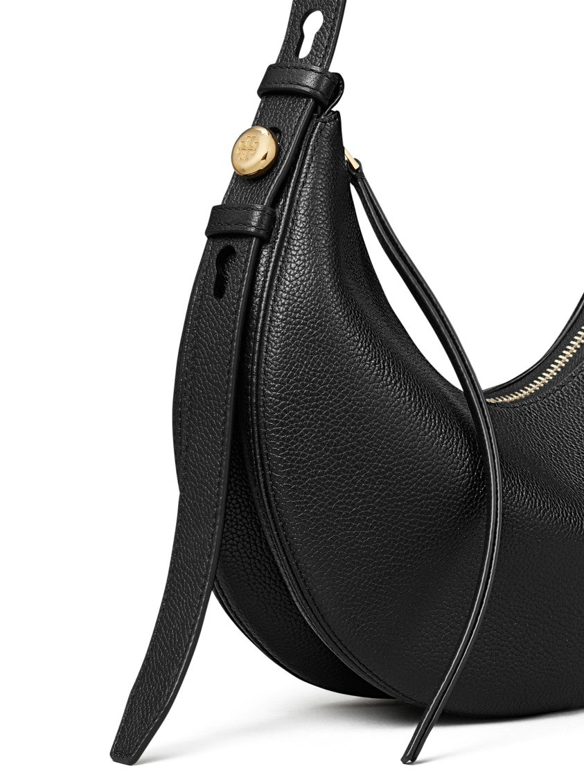 Tory Burch Crescent-Shaped Textured Leather Romy Half Moon Bag