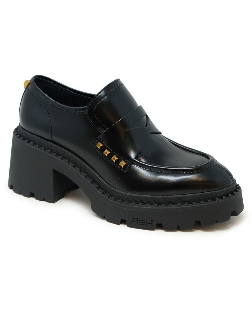 Ash Black Leather Nelson Loafers