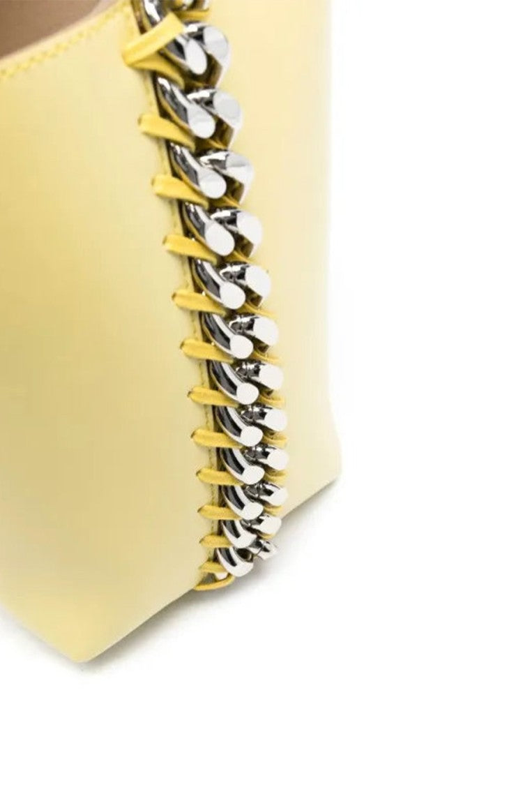 Stella Mccartney Yellow Polyamide-Polyurethane Chain-Strap Bucket Bag