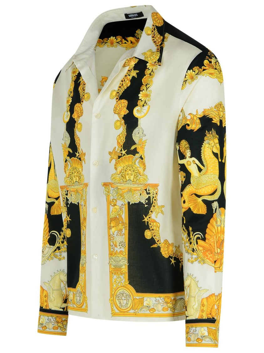 Versace 'Coral Theatre' Ivory Cotton Shirt
