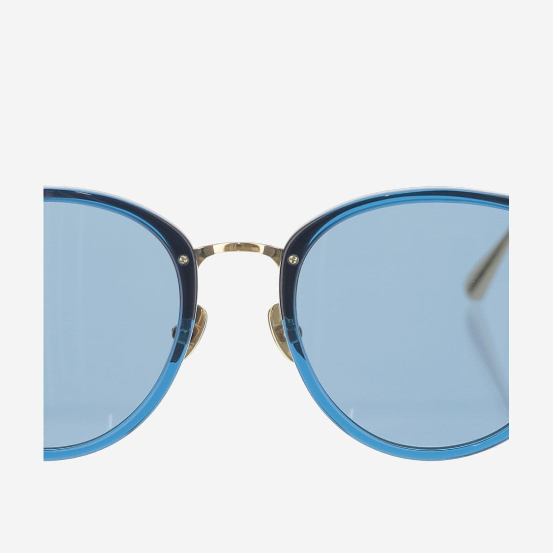 Linda Farrow Rounded Acetate Sunglasses With Gold-Plated Titanium Temples