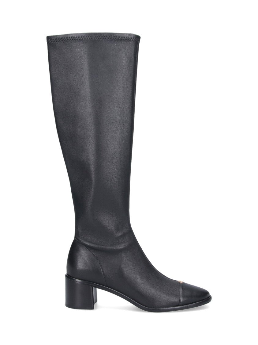 Tory Burch Streamlined Black Boots With Sturdy Sole And Timeless Appeal