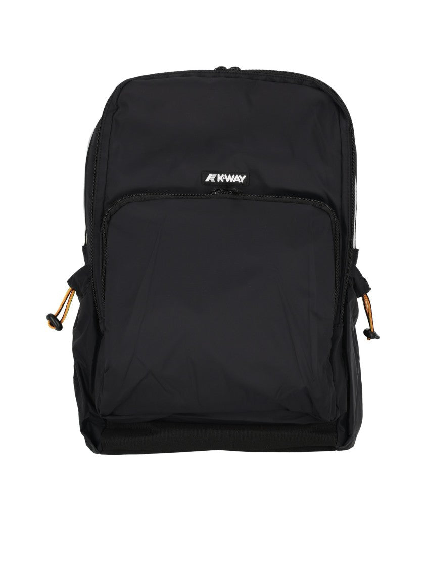 K-Way Black Nylon Backpack With Padded Straps And Stylish Accents