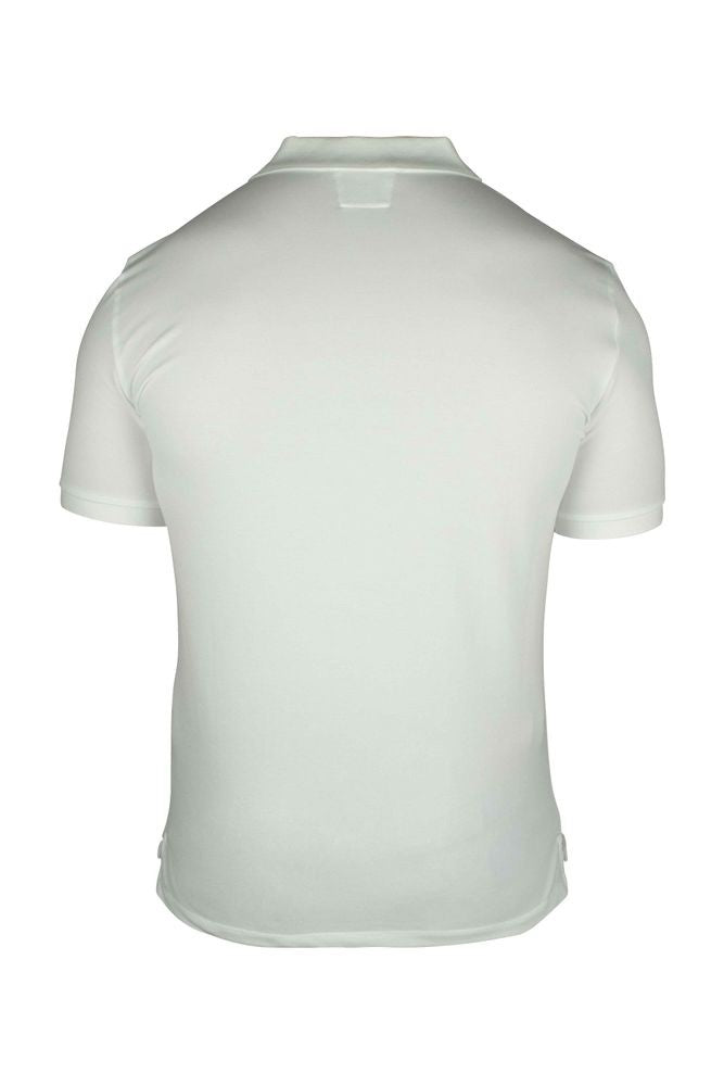 C.P. Company White Cotton Polo Shirt With Button-Down Collar