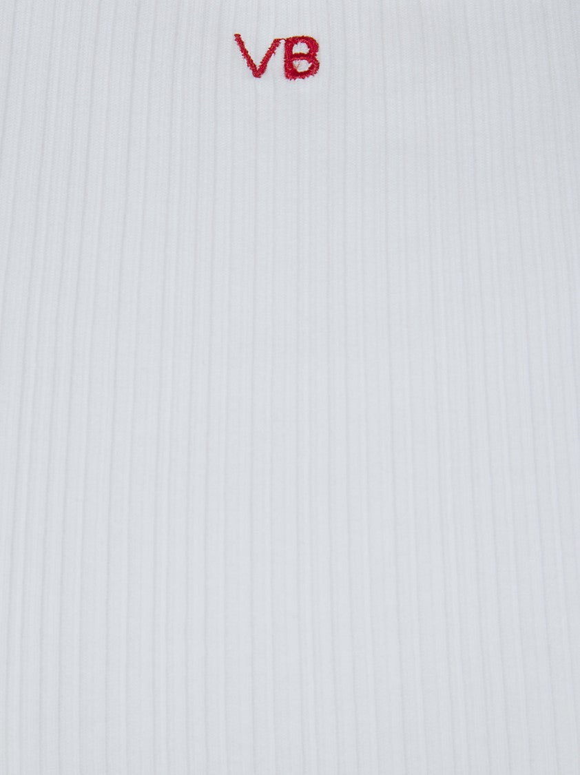 Victoria Beckham Sleeveless Ribbed Cotton Tank Top