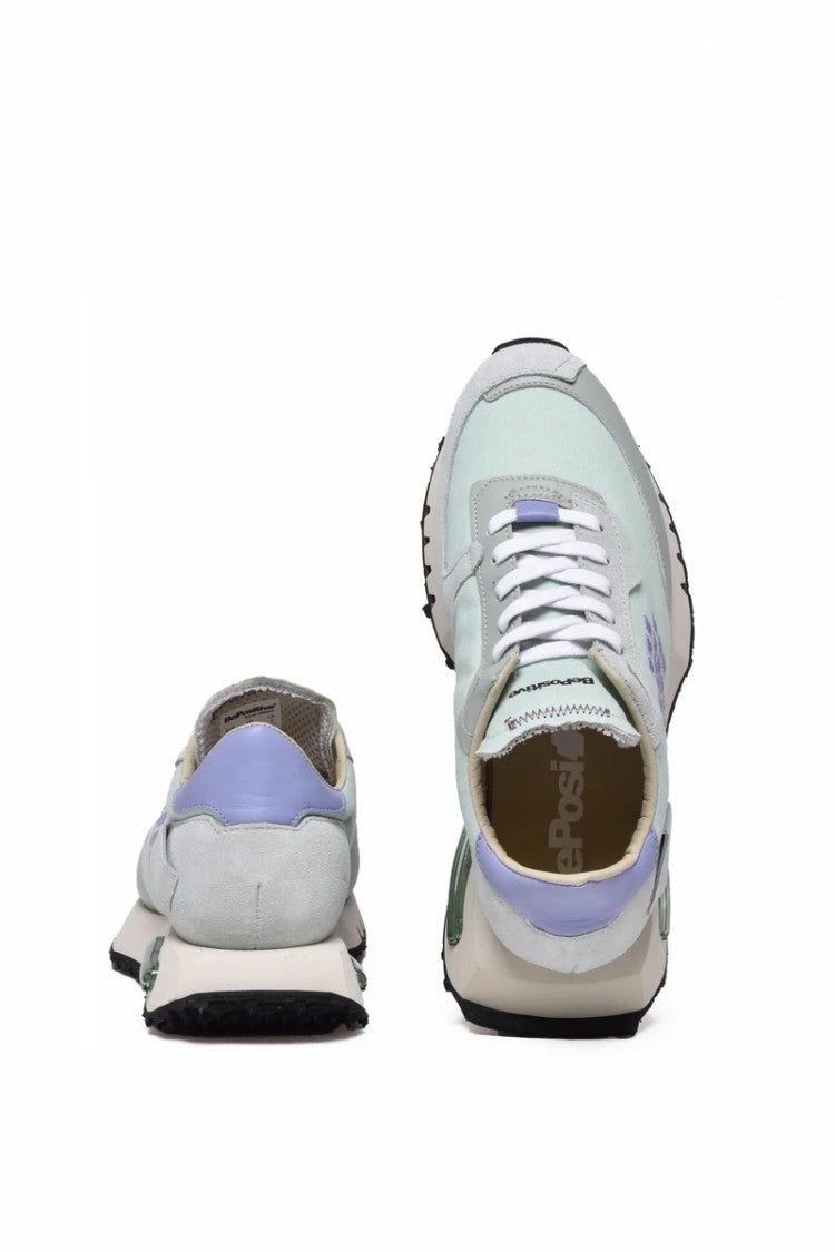 Be Positive Leather/Polyester Sneakers - Aqua