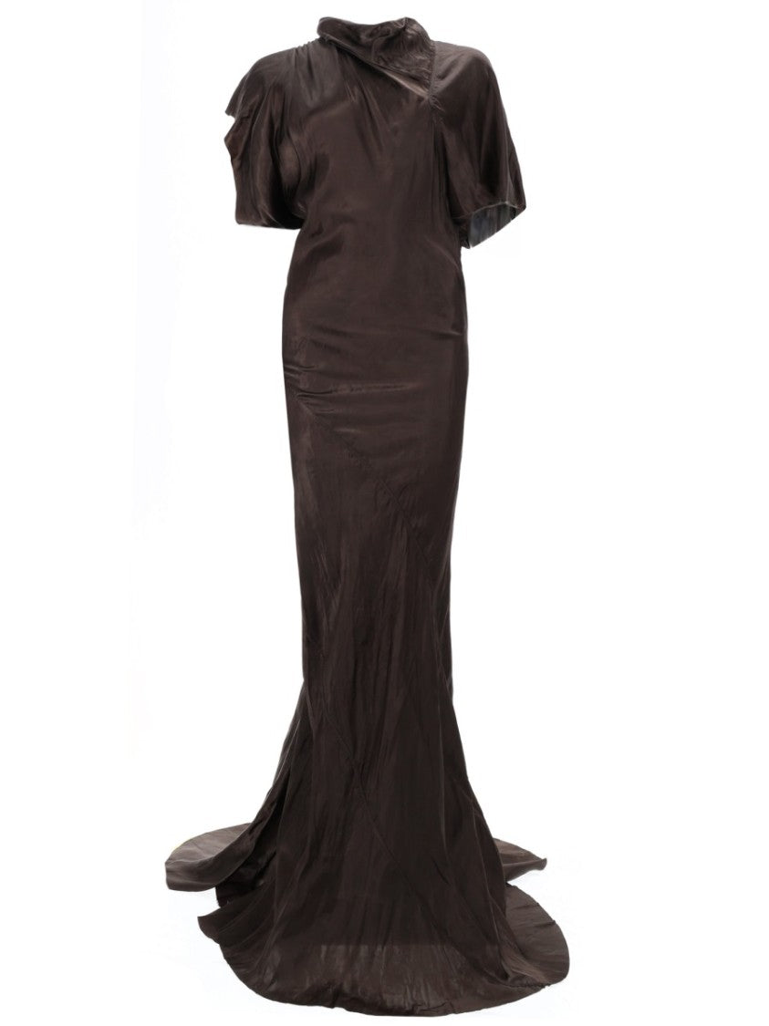 Rick Owens Seb Gown Cupro Asymmetrical Evening Dress