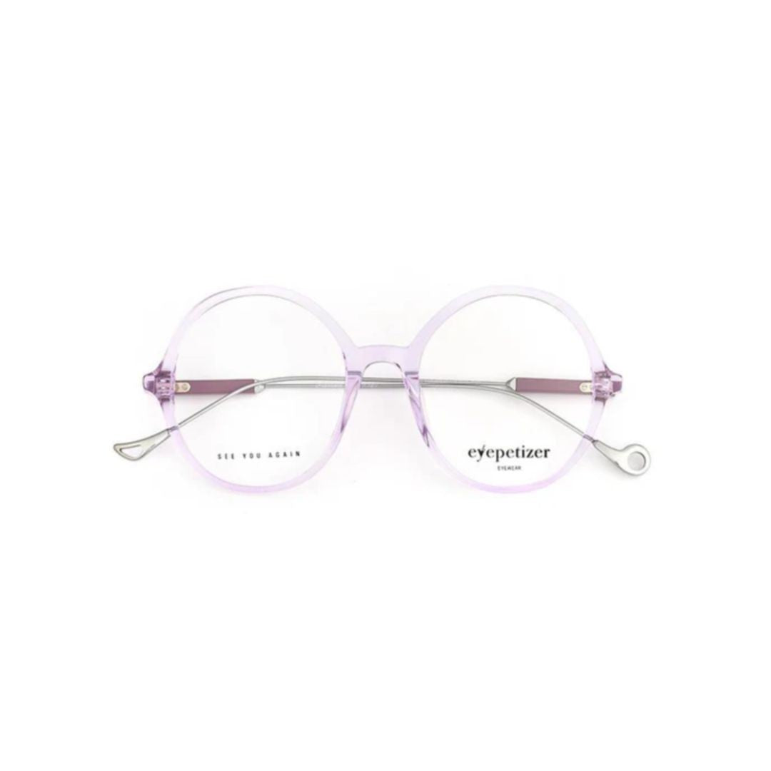 Eyepetizer Soleil Translucent Lavender Round Frames With Silver Metal Accents