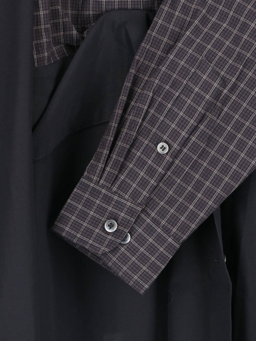 Our Legacy Black Layered Checkered Detail Shirt