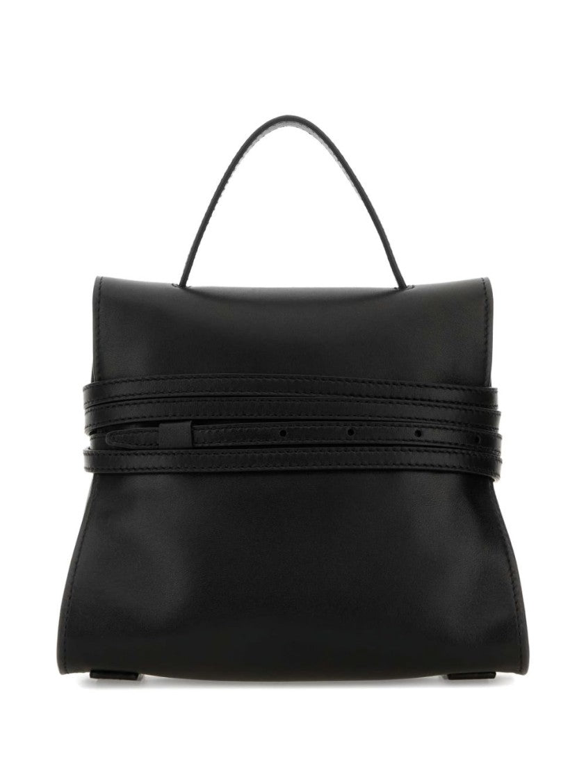 Moschino Structured Black Leather Handbag