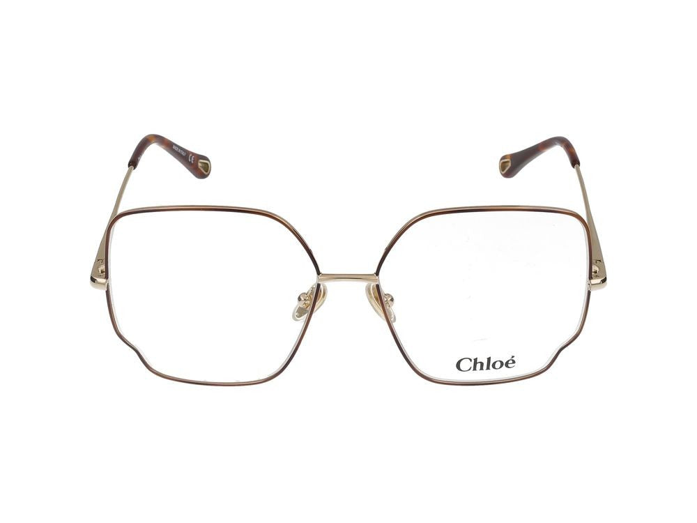 Chloé Eyeglasses Ch0096o 004 Havana Gold Transparent 57/15/145