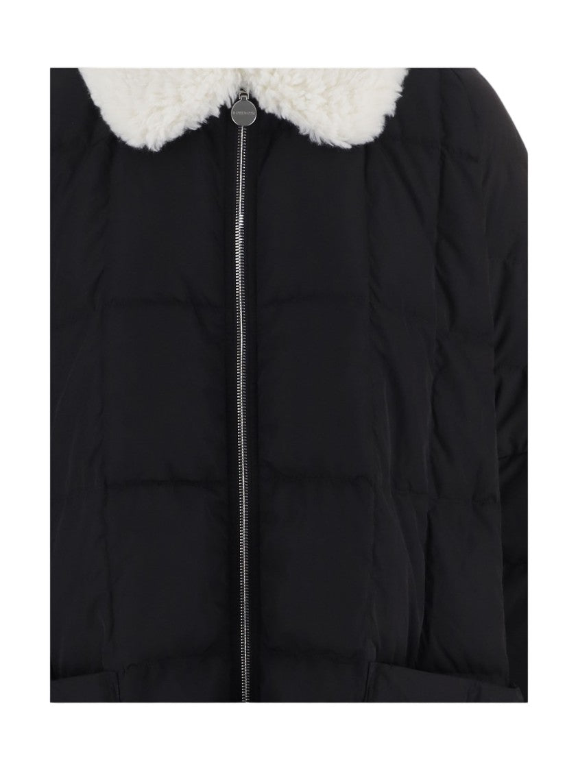 Ienki Ienki Quilted Down Jacket With Classic Shearling Collar And Fixed Hood