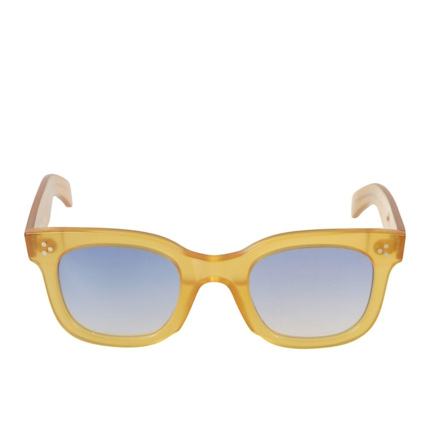 Kador Heritage Translucent Amber-Yellow Acetate Sunglasses With Gradient Blue Tint