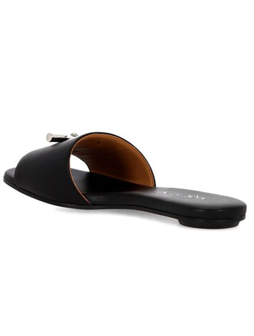 Alexander Mcqueen Black Sandals With Metallic Accent