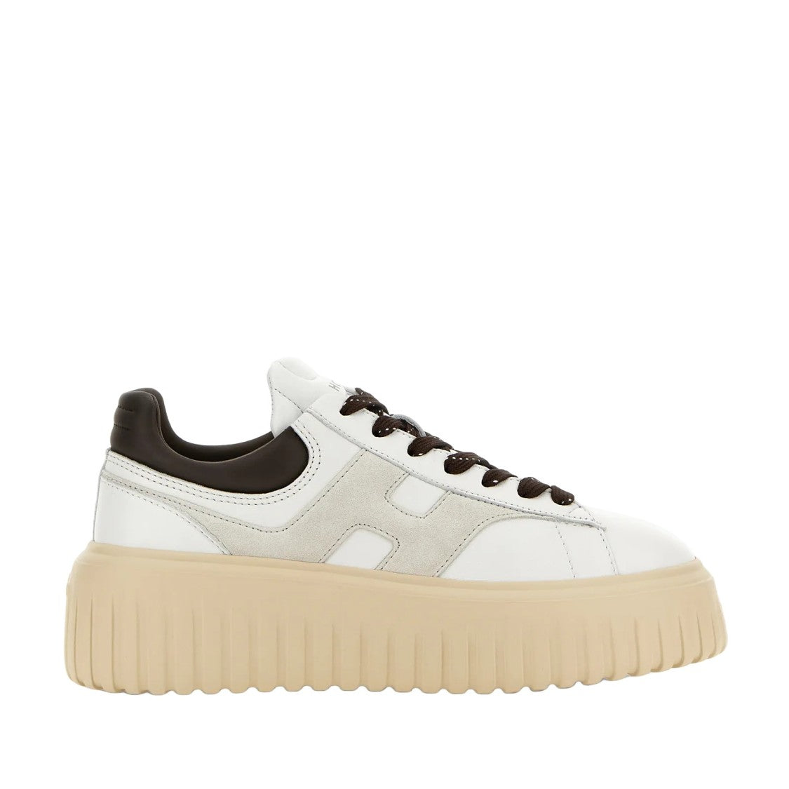 Hogan Lace-Up Platform Shoes With H-Stripe Design