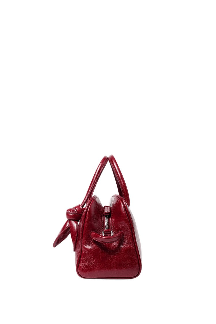 Jacquemus Glossy Structured Mini Bowling Bag With Bow Detail