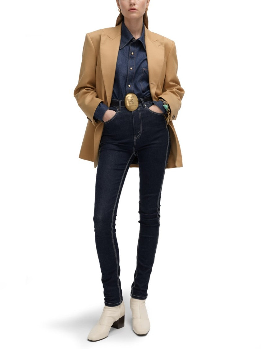Celine Tailored Wool Jacket With Structured Silhouette And Broad Lapels