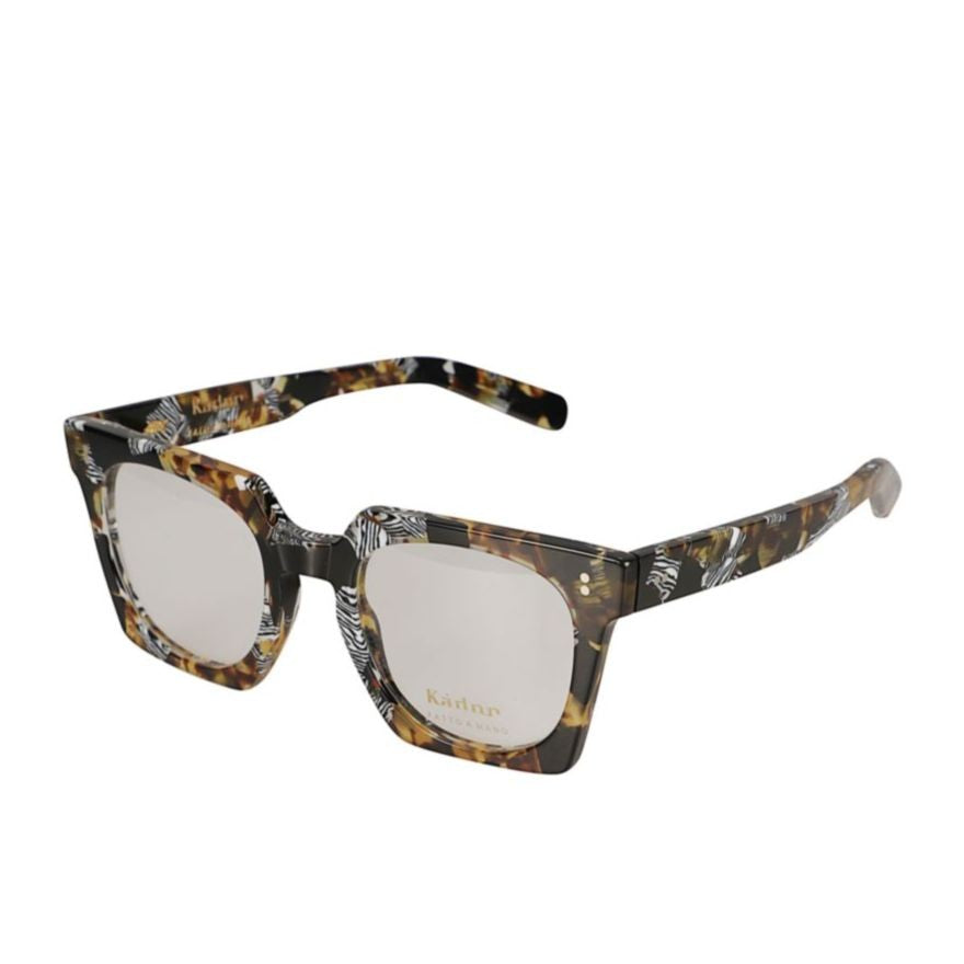 Kador Maya Square Frame Sunglasses With Tortoiseshell And Zebra Patterns
