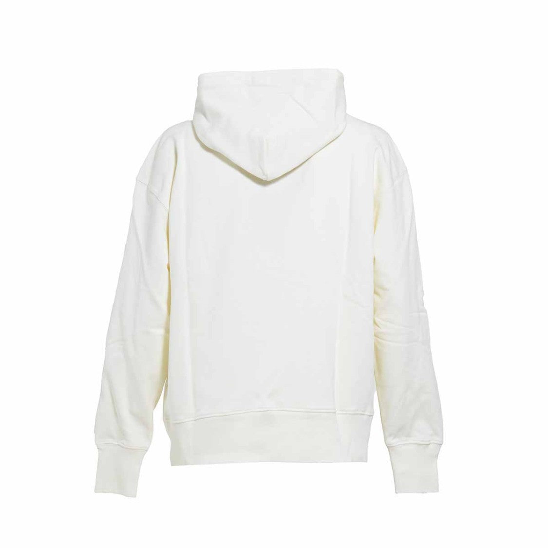 Msgm Cream Cotton Hoodie With Logo Print