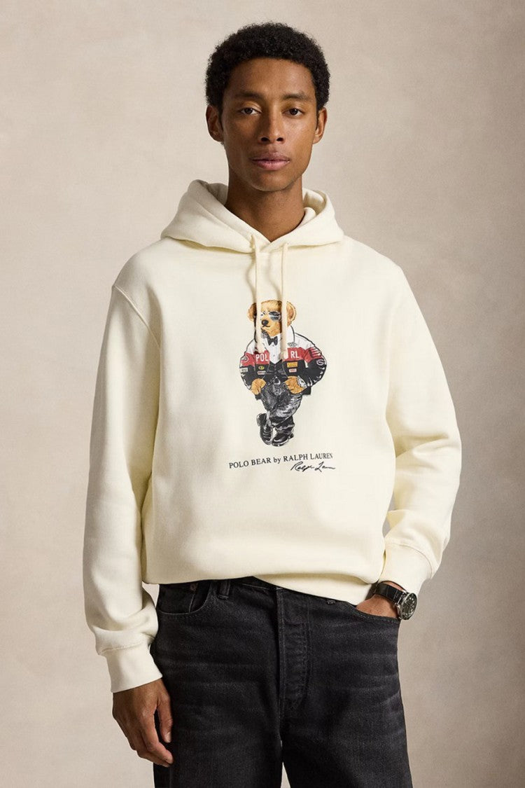 Polo Ralph Lauren Cream Bear-Graphic Pullover Hoodie