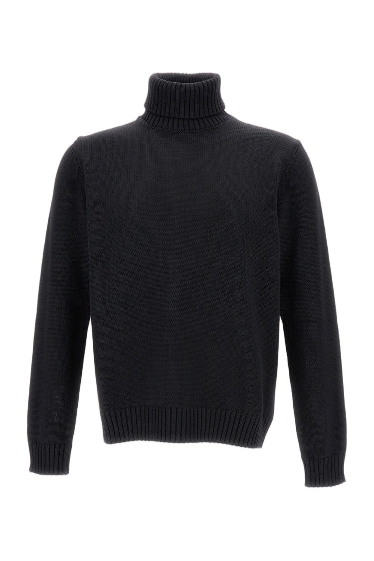 Zanone Blue Virgin Wool Turtleneck