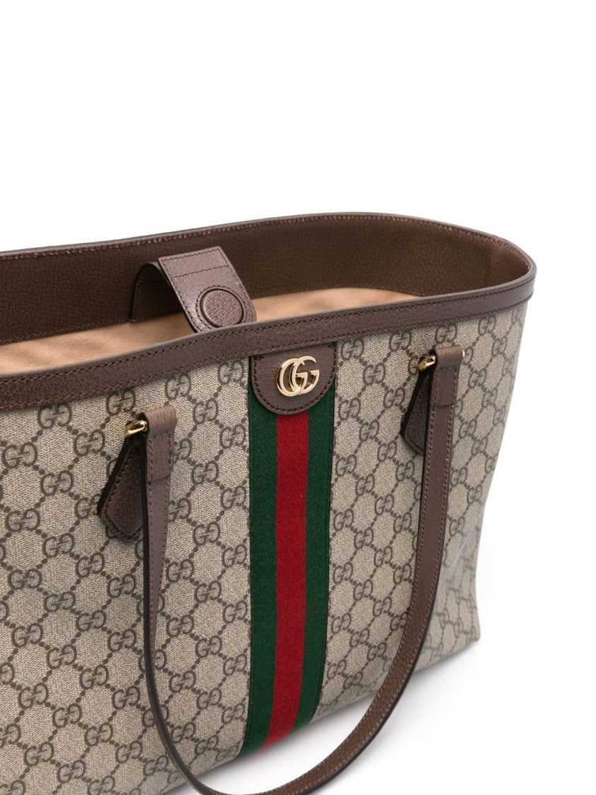 Gucci Beige Ophidia Large Supreme Web Tote Bag