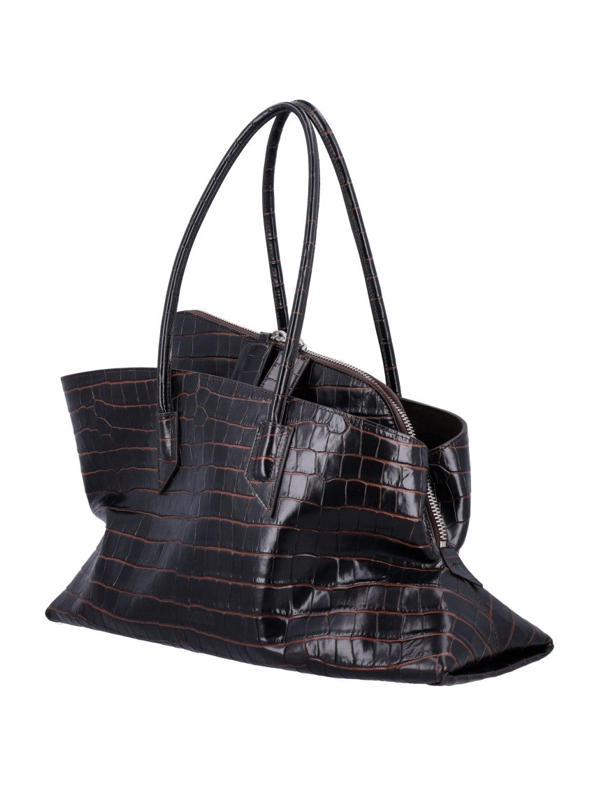 The Attico La Passeggiata Medium Croc-Embossed Tote Bag