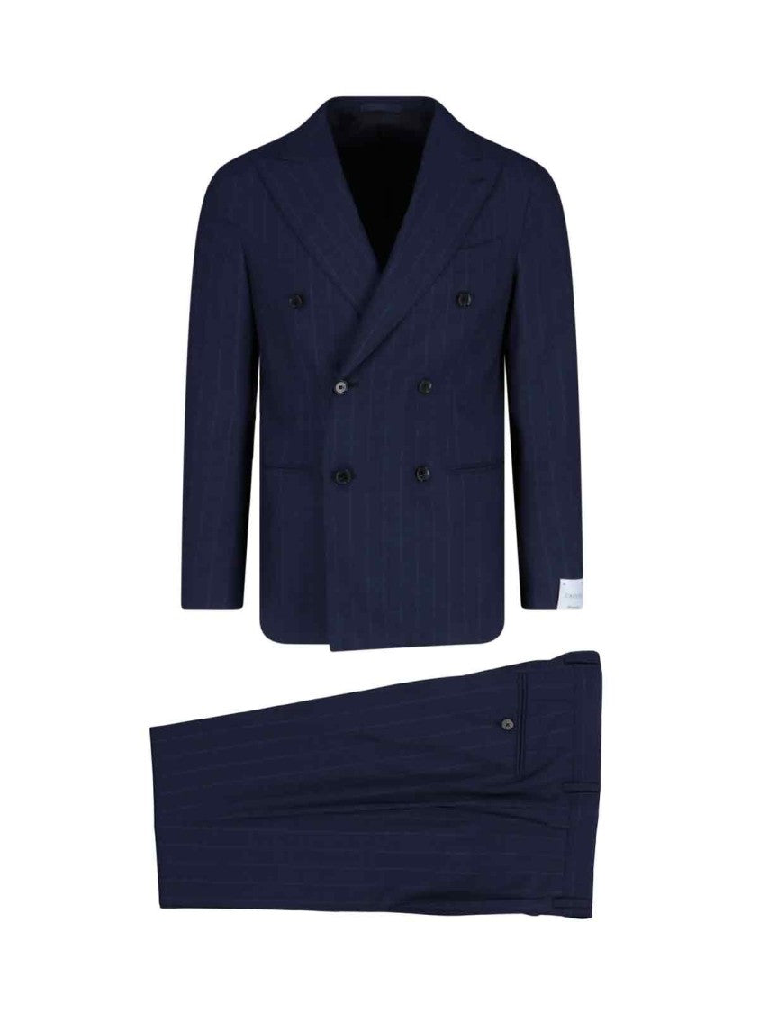 Caruso Double-Breasted Suit - Navy