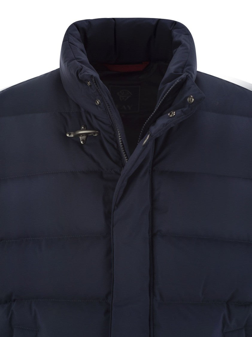 Fay Quilted Black Down Vest