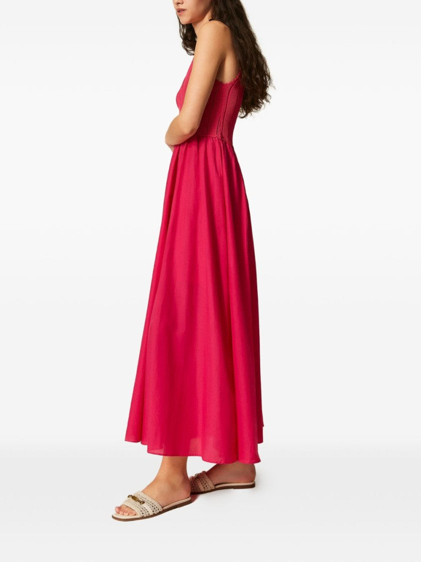 Twinset U&B Pink V-Neck A-Line Day Dress