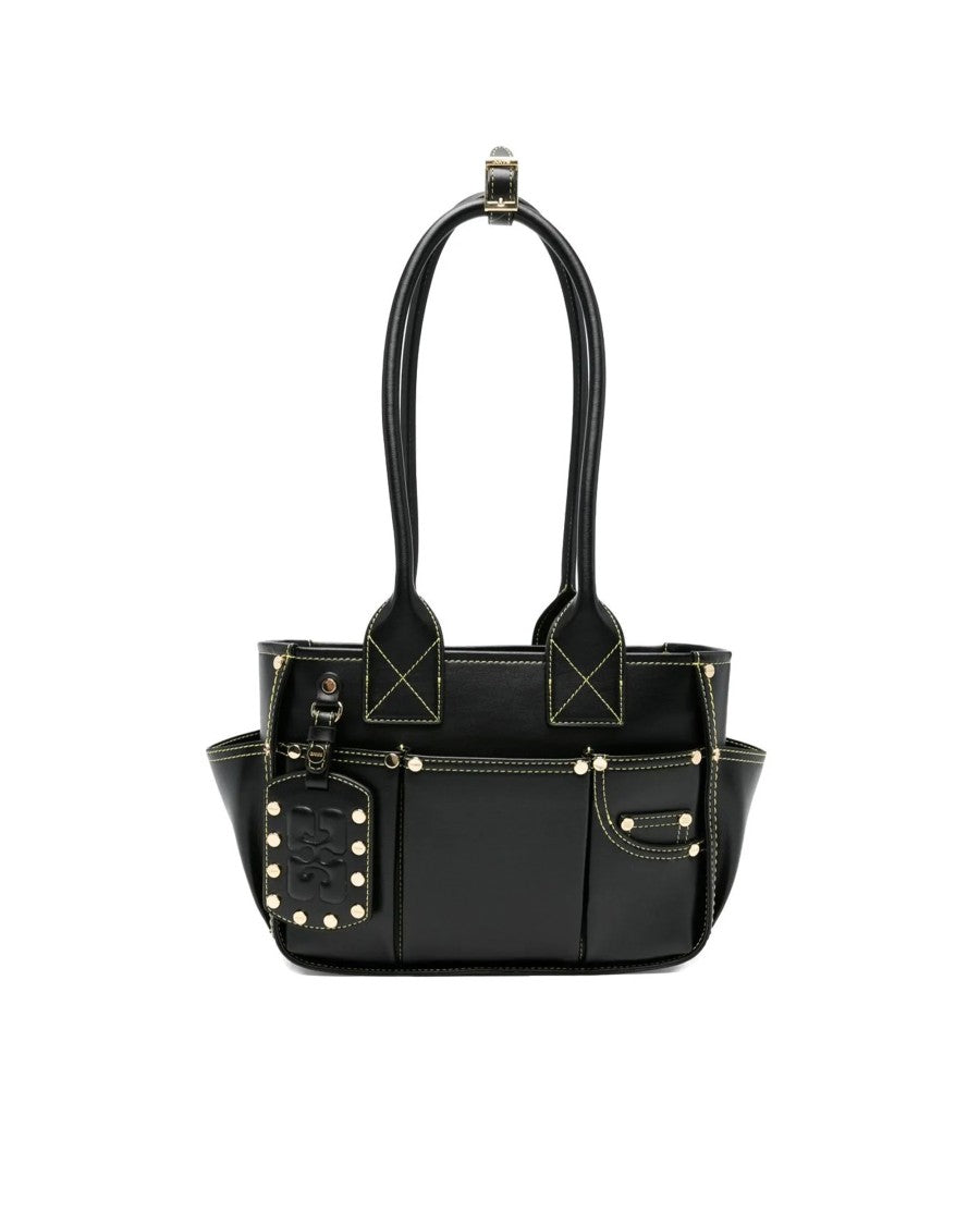 Ganni Compact Eco-Friendly Shoulder Bag With Elongated Handles