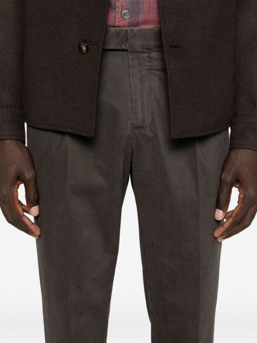 Pt Torino Tailored Brown Trousers With Straight Leg Design