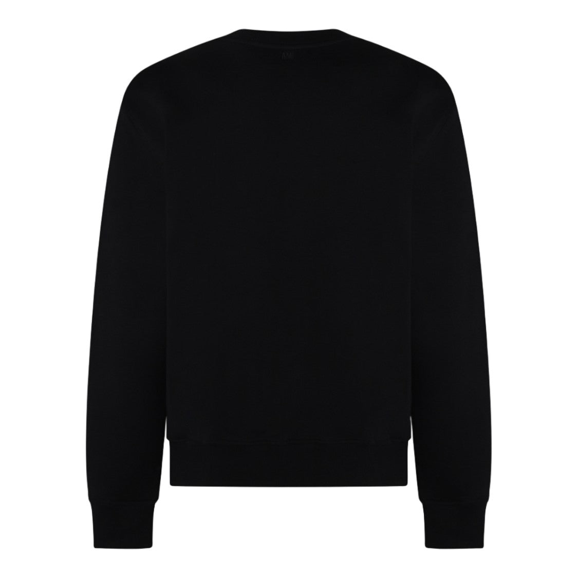 Ami Paris Classic Black Sweater With Crew Neckline And Ribbed Finish
