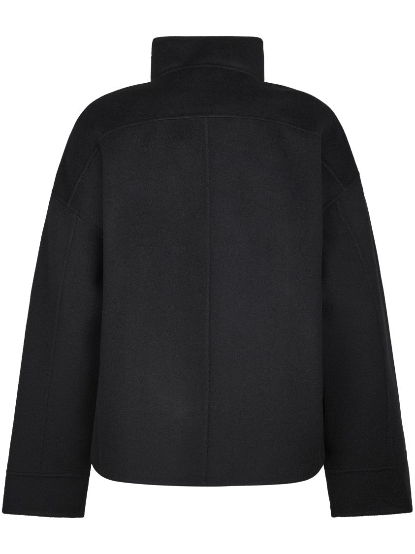 Max Mara Boxy Cropped Coat With High Stand Collar And Double-Breasted Closure