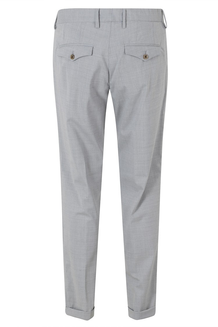 Myths Light Gray Zeus Turn-Up Waist Loops Wool Trousers