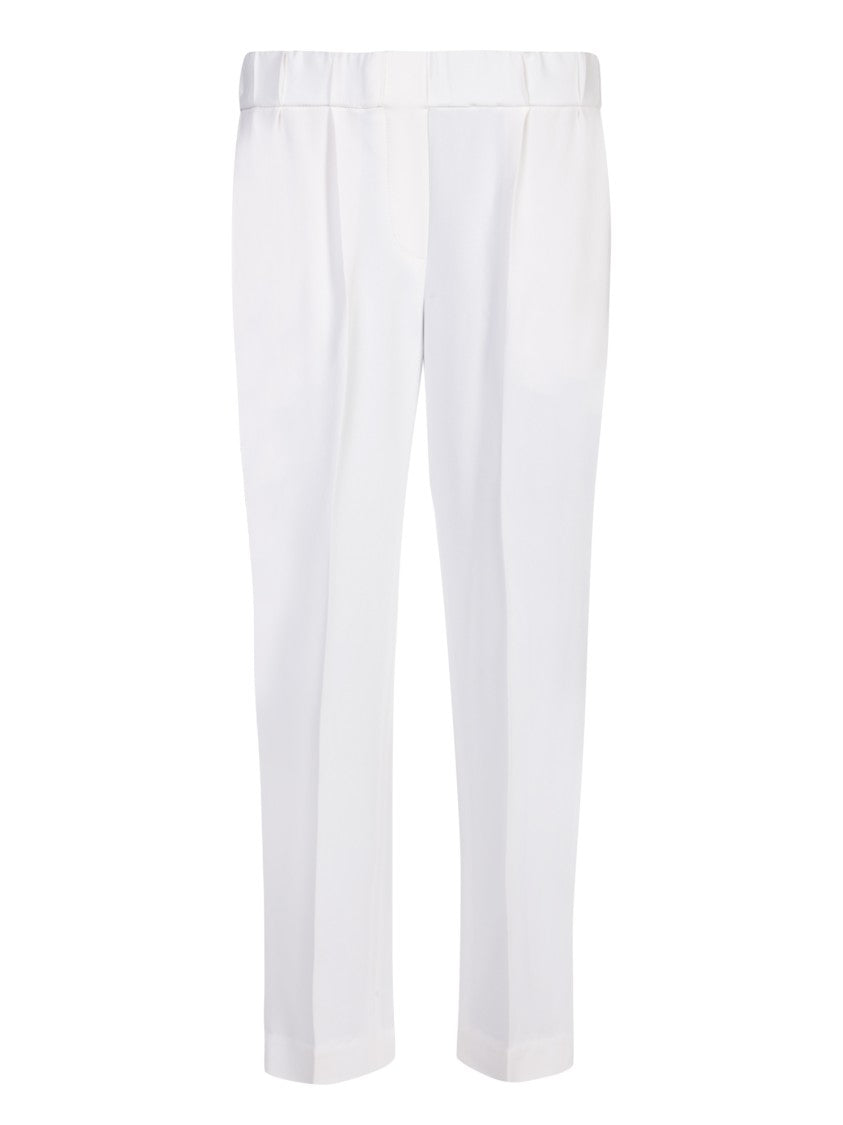 Brunello Cucinelli White Slim Cropped Trousers