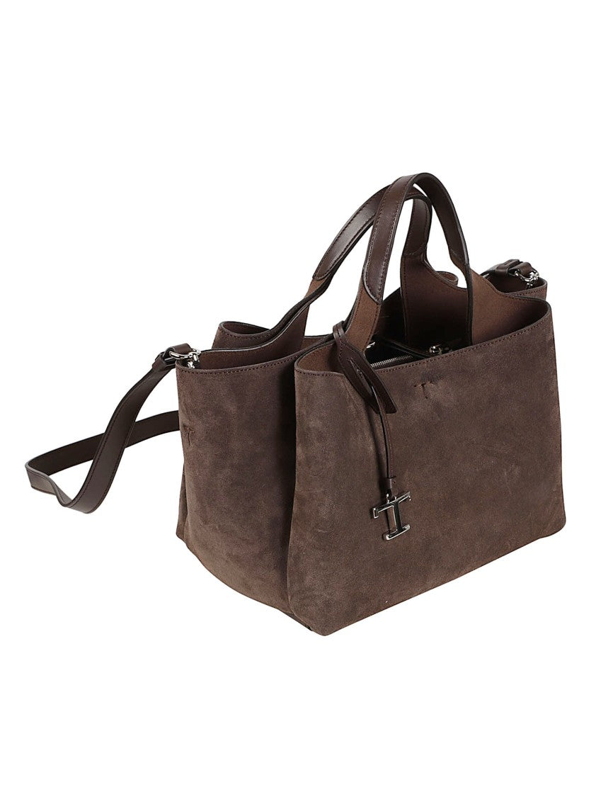 Tod's Mini Apa 2 Structured Suede Calf Leather Bag
