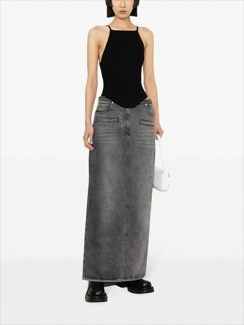 Courrèges Fitted Ribbed Sleeveless Top With High Neckline