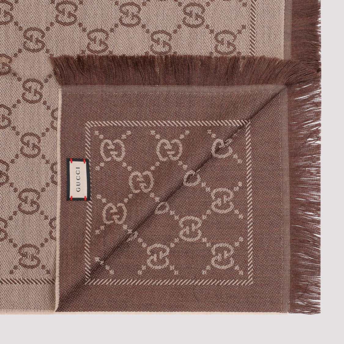 Gucci Gg Jacquard Pattern Knitted Scarf