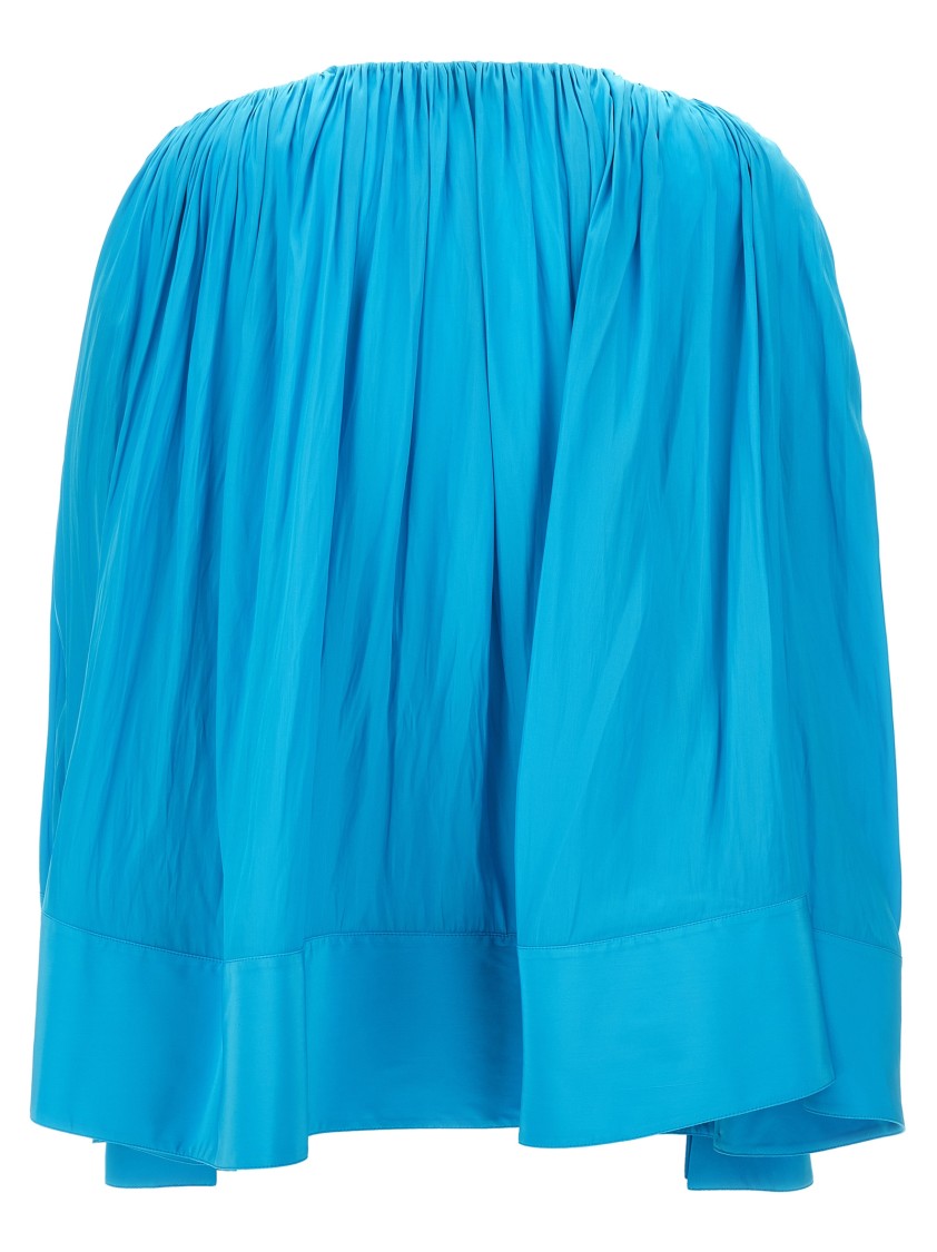 Lanvin Wide Blouse With V-Neck And Drawstring Detail