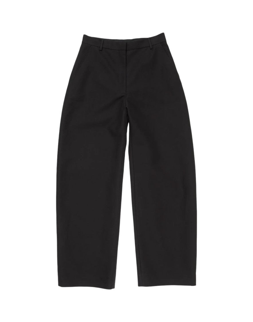 Acne Studios Black Cotton Satin Palazzo Pants
