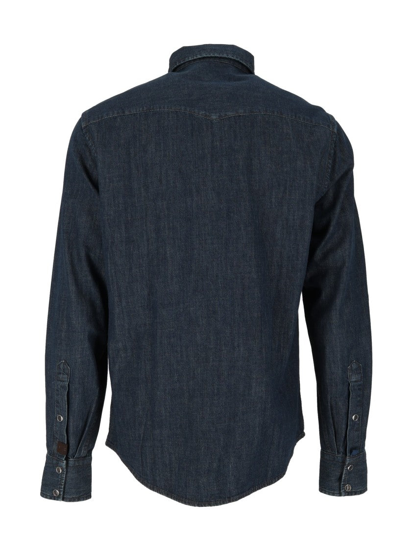Jacob Cohen Indigo Denim Camicia Western Long-Sleeve Shirt