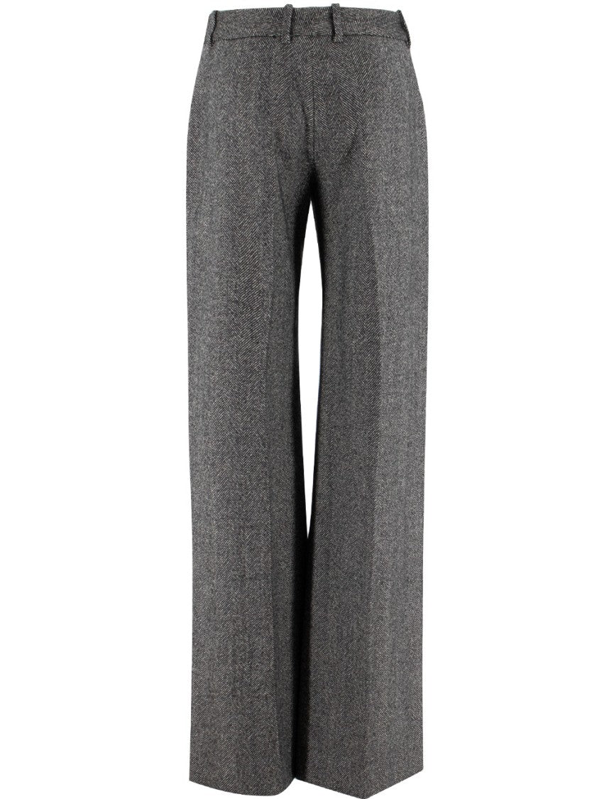 Ermanno Scervino Black Tailored Herringbone Trousers