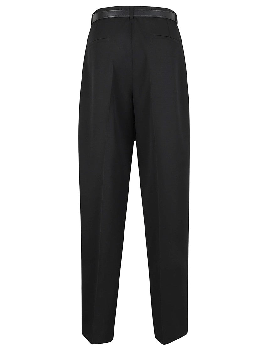 Jil Sander Pleat-Detail Straight Leg Trousers With Mid-Rise Waist
