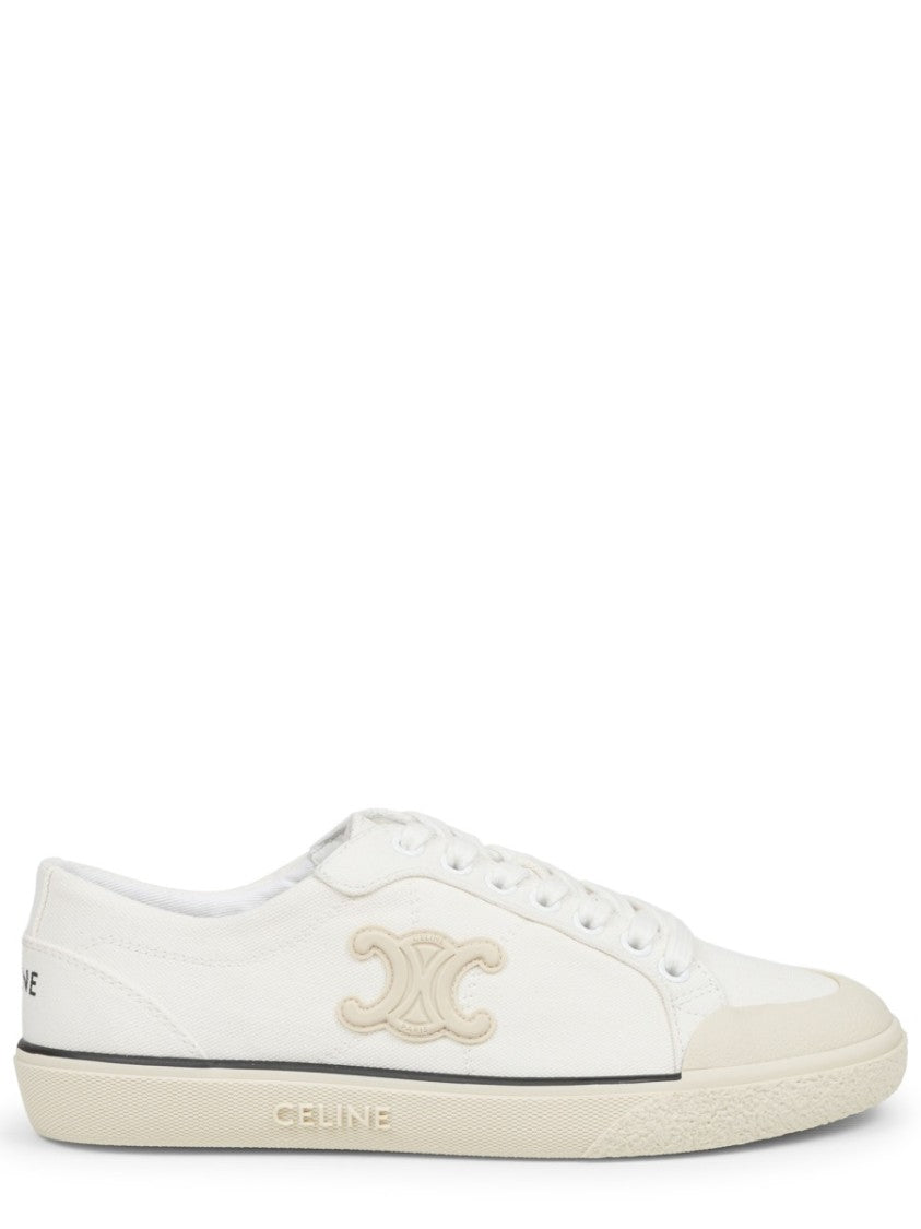 Celine Alan Embroidered Logo Cotton Sneakers