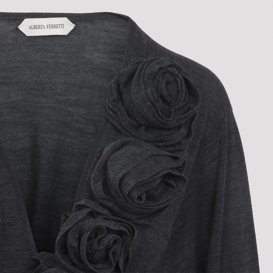 Alberta Ferretti Grey Virgin Wool Sweater
