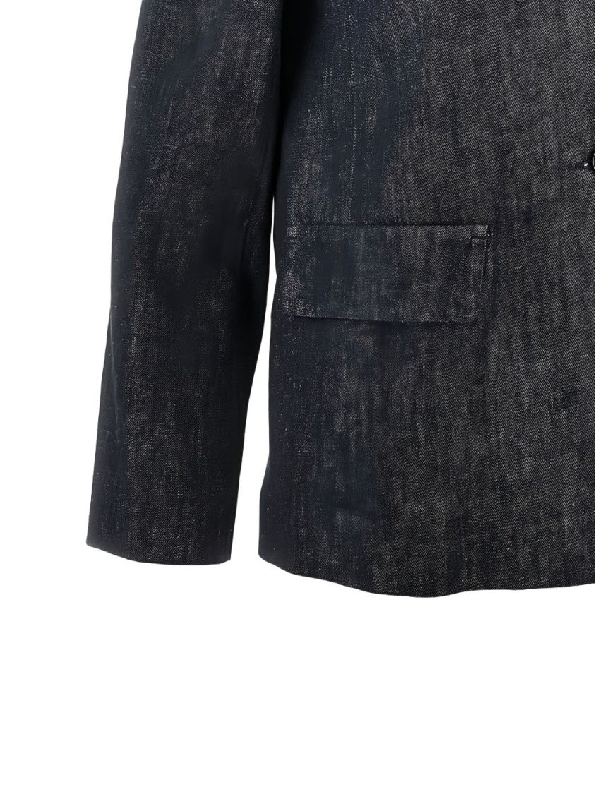 Max Mara Blue Wool Straight Jacket