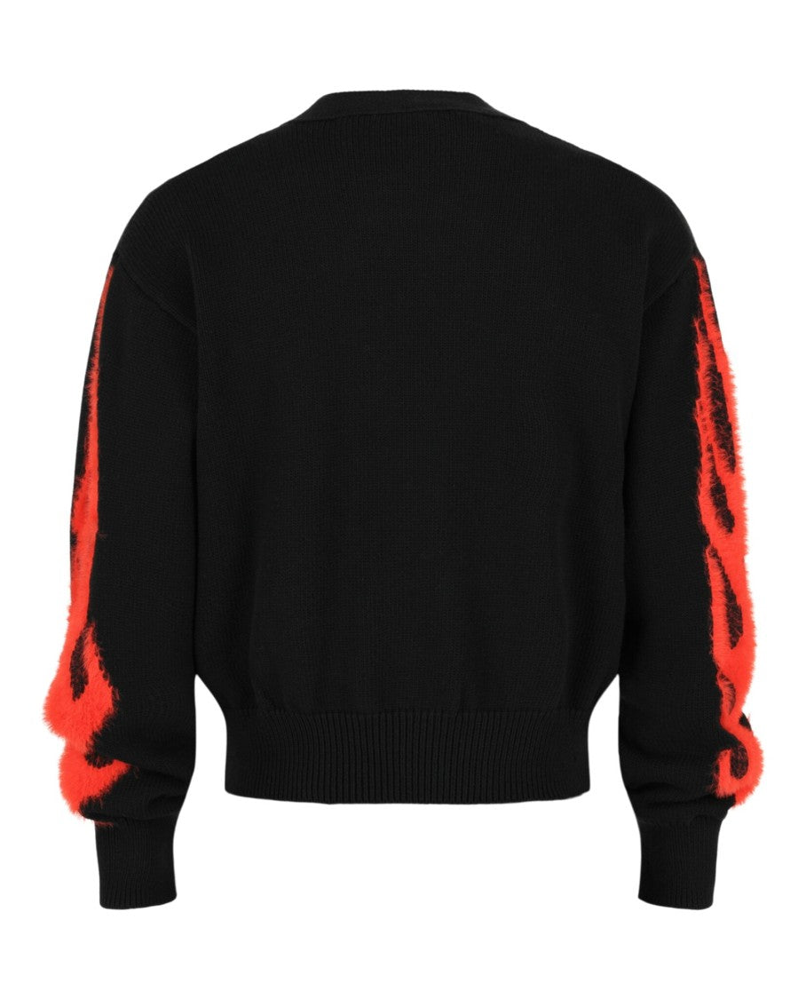 Givenchy Intarsia Shag Knit Cardigan