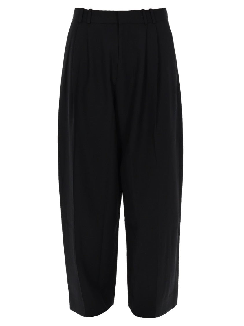 Studio Nicholson Wide-Leg Cropped Pants With Pleated Front Design